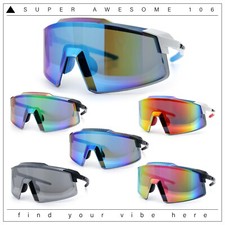 Xloop Rimless Dimensional XL Oversize Shield MTB Sport Plastic Sunglasses