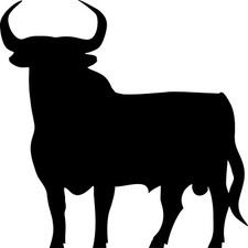 2 St. Autoaufkleber Stier 9x9cm -- Spanien ähnlich Osborne Aufkleber Sticker