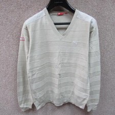 MENS PUMA 100 COTTON V NECK JUMPER UK L CHEST SIZE 42/44 REF NC03963 