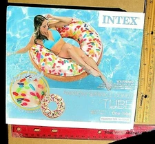 *NEW* INTEX RAINBOW SPRINKLE DONUT 45" TUBE FLOAT Swimming Pool Tubes Beach Lake