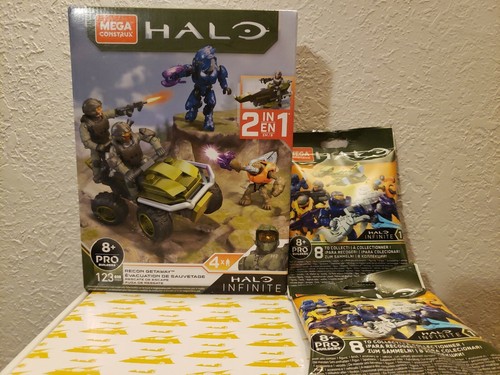 Halo Infinite Mega Construx Recon Getaway Building Set UNSC & 2 sealed packs