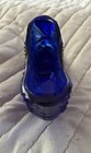 Vintage Fenton Blue Drape Cat Head Glass Slipper Shoe Figurine — photo 4