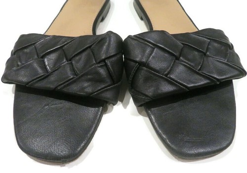 Witchery Jaclyn Black Woven Leather Shoes Flats Mules Slides Size 39 - Picture 3 of 7
