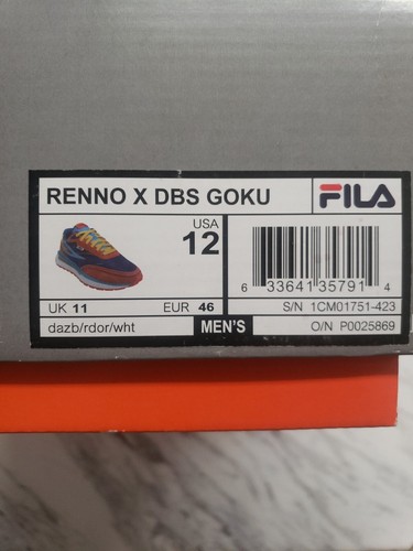Fila DragonBall Super RENNO X DBS GOKU Collection size 12- Ready To ship - Picture 8 of 24