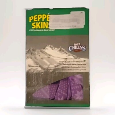 NEW Hot Chillys Youth Pepper Skins Bottom, Purple Fun, XSmall
