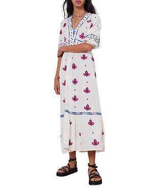 ba & sh Java Embroidered Midi Dress Size M