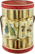 (12) Robin Reed Holiday Christmas Crackers 8.5" - The 12 Days of Christmas NEW