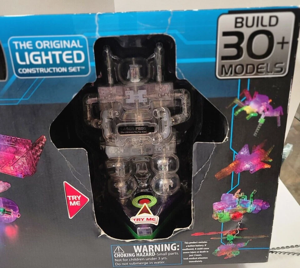 Robot de juguete educativo, Heli, Jet + Más clavijas láser juego de construcción LITES UP nuevo/de colección Foto 3 de 4