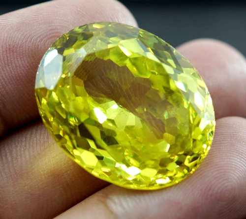 EGL Certified 45.20 Ct Natural Oval Cut Cambodian Green Zircon Loose Gemstone - Picture 5 of 6