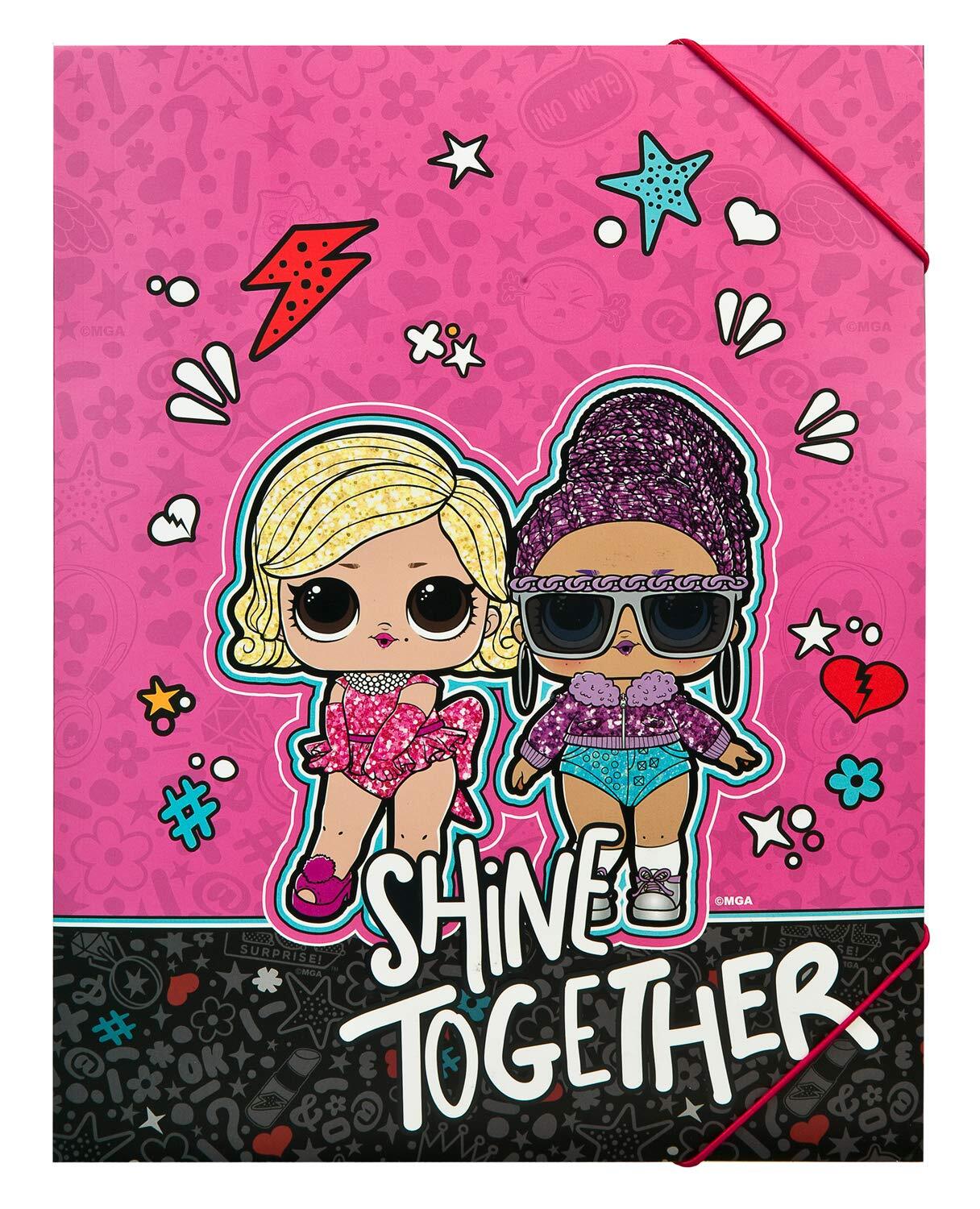 Undercover LOLO0300 Folder A4 with Elastic Band Over Corner, LOL Surprise, Appro