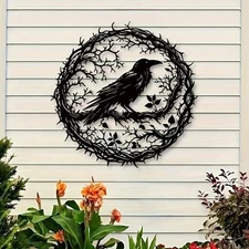 Bird Metal Wall Art Decor Metal Wall Hanging for Home Garden Living Room Bedroom