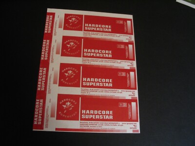 HARDCORE SUPERSTAR SET 4 TICKETS PROMOTER PROOFS NOT NUMBERED BARCELONA 06 TOUR