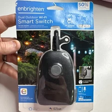 Enbrighten Dual Outdoor Wi-Fi Smart Swtich, 2.4 Ghz Smart Wifi, 2 Plugin Outlets