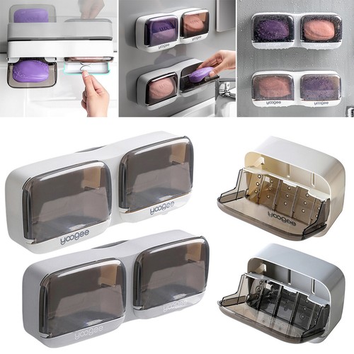 Wall Mounted Soap Holder Self-Adhesive Draining Soap Dish Self Draining .q .f .d