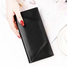 Womens Leather Slim Wallet Phone Holder Bag Clutch Handbag Envelope Purse Gifts