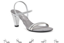 Sandalia Onex Roxi plateada de tacón bajo con tiras para mujer tallas EE. UU. 5-11/¡NUEVA!!!
