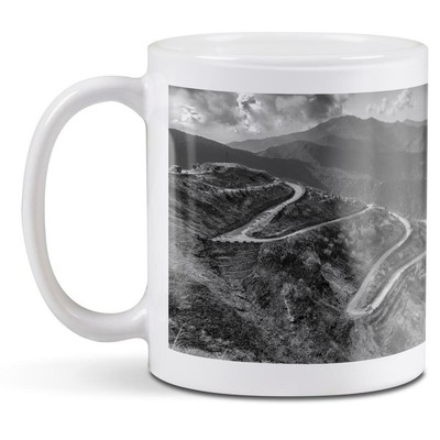 Weiße Keramiktasse - BW - Silk Trading Route China Indien #39325