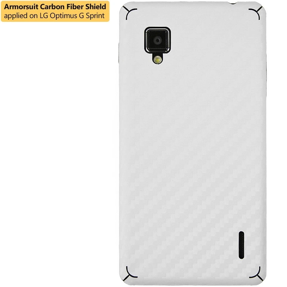 ArmorSuit LG Optimus G (Sprint) Screen Protector + White Carbon Fiber Skin USA - Image 2 of 4