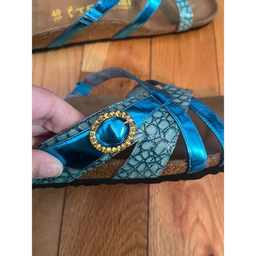 Tatami Birkenstock Fussbett Strap Sandals Turquoise Women's 9 - Picture 4 of 6