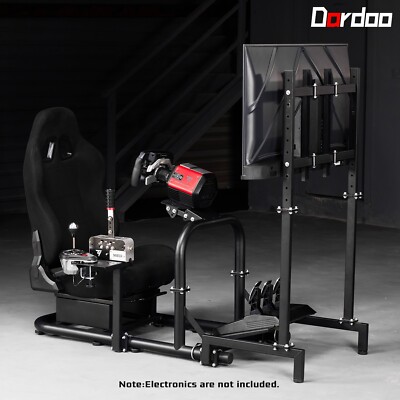 Dardoo Racing Sim Cockpit mit Monitor Stand & Sitz Fit Logitech G29 G920 Fanatec
