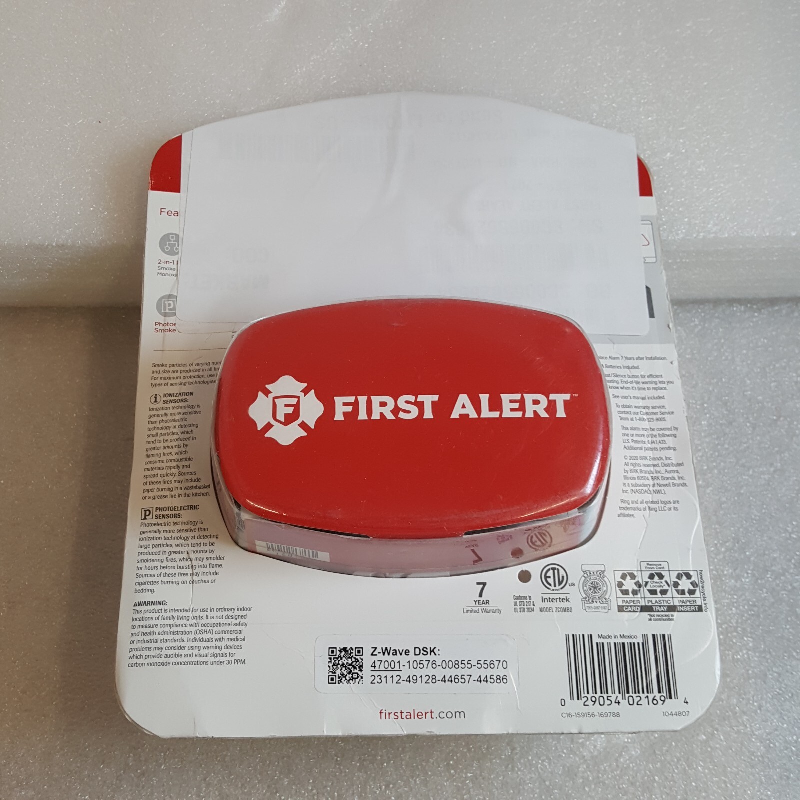 First Alert ZWave Smoke & Carbon Monoxide Detector Works with Ring
