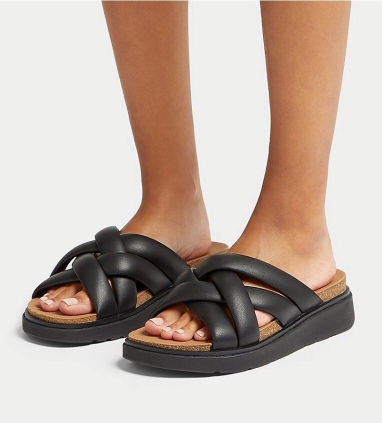 FitFlop Gen-FF Padded Strap Leather Slides Womens 9 All