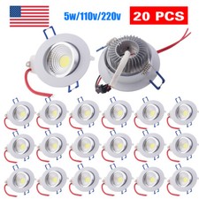 1020pcs Cob Dimmable 5w Downlight Led Recessed Ceiling Panel Light Spotlight