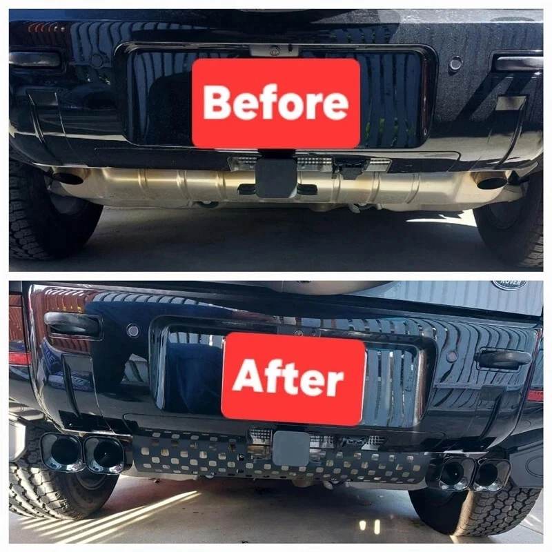 Accesorios de placa protectora de tubo de escape para parachoques trasero para Land Rover Defender 90 110 Foto 3 de 4