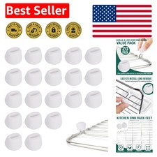 Replacement Feet for Kohler Kitchen Sink Racks   20 Pack, White Rubber Design