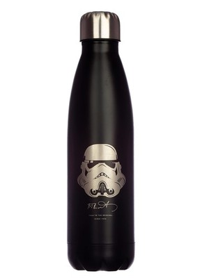 Puckator Sturmtruppen-Isolierflasche Metall 500 ml Für Heiß & Kalt, Schwarz