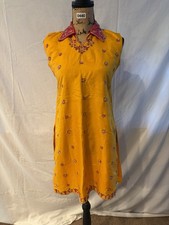 Women s Kurta/kurti Bright Yellow W/ Pink Accents Size US 4-6 - 36 In Bust