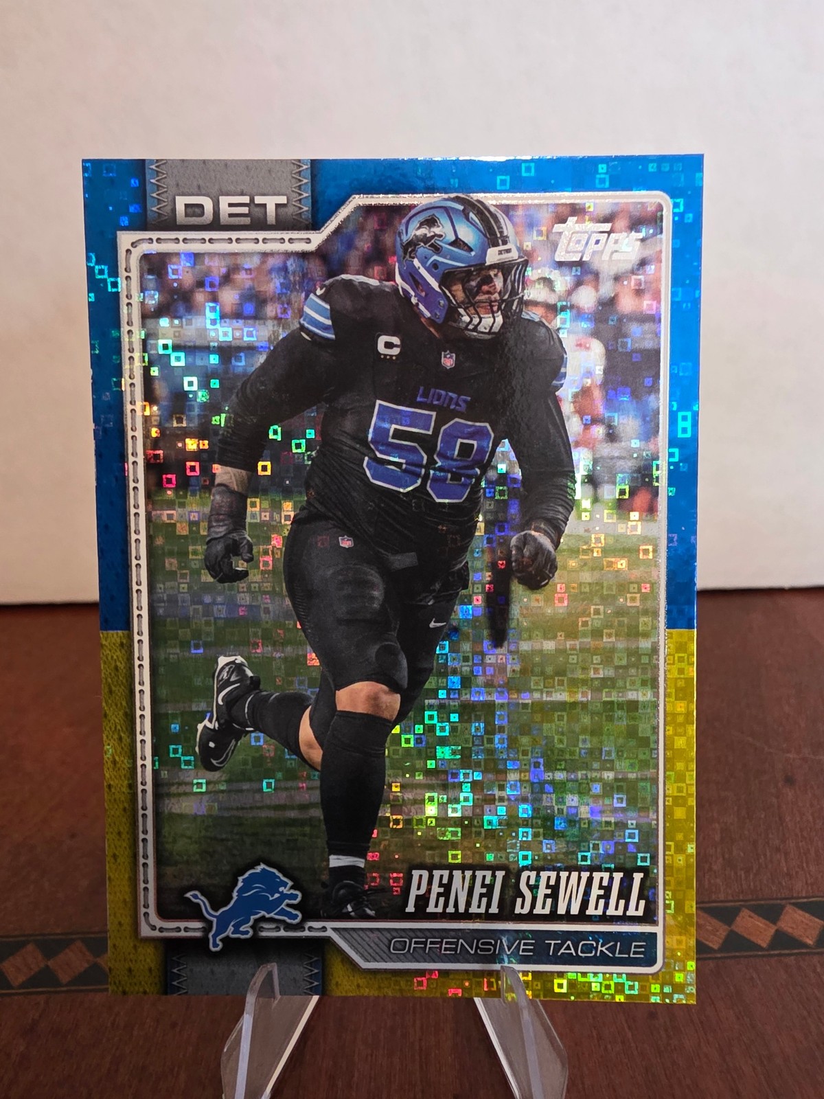 2026 Topps Flagship #222 Penei Sewell Blue Yellow Disco EXCLUSIVE