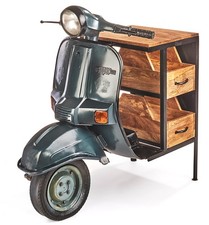 Regal Scooter VIAGGIO Ablagetisch aus Holz un...