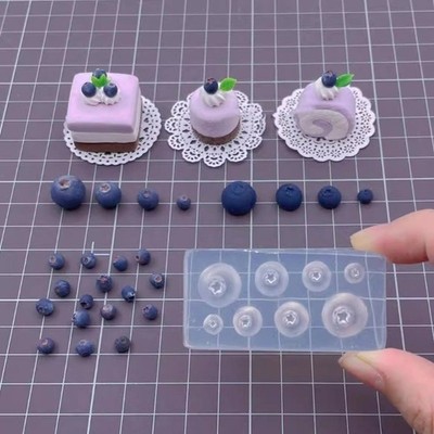 Multipurpose Silicone Blueberry Mould for Artistics Clay and Resin Works