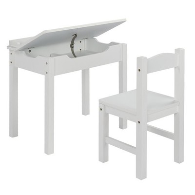 Kids Desk and Chair Set for Ages 3-15 Children's Study Table with Storage Space