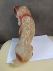 vintage  terrier dog chalkware  carnival prize red bow collar    repaired — photo 6