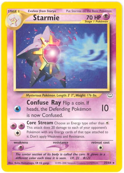 Pokemon Card - Neo Revelation 25/64 - STARMIE (rare) - NM/Mint