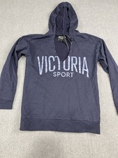 Victoria Sport Womens Navy Blue Pullover Hoodie Sweatshirt S/P
