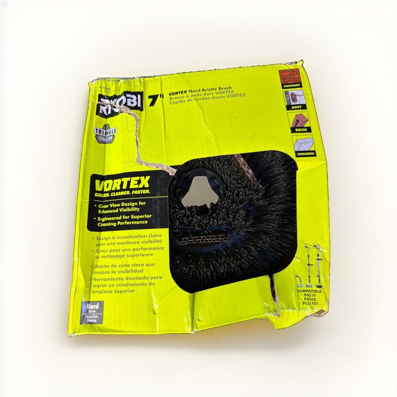 Ryobi 7” Vortex Hard Bristle Brush A95HRB7 Car Wash House Wash Furniture Wash