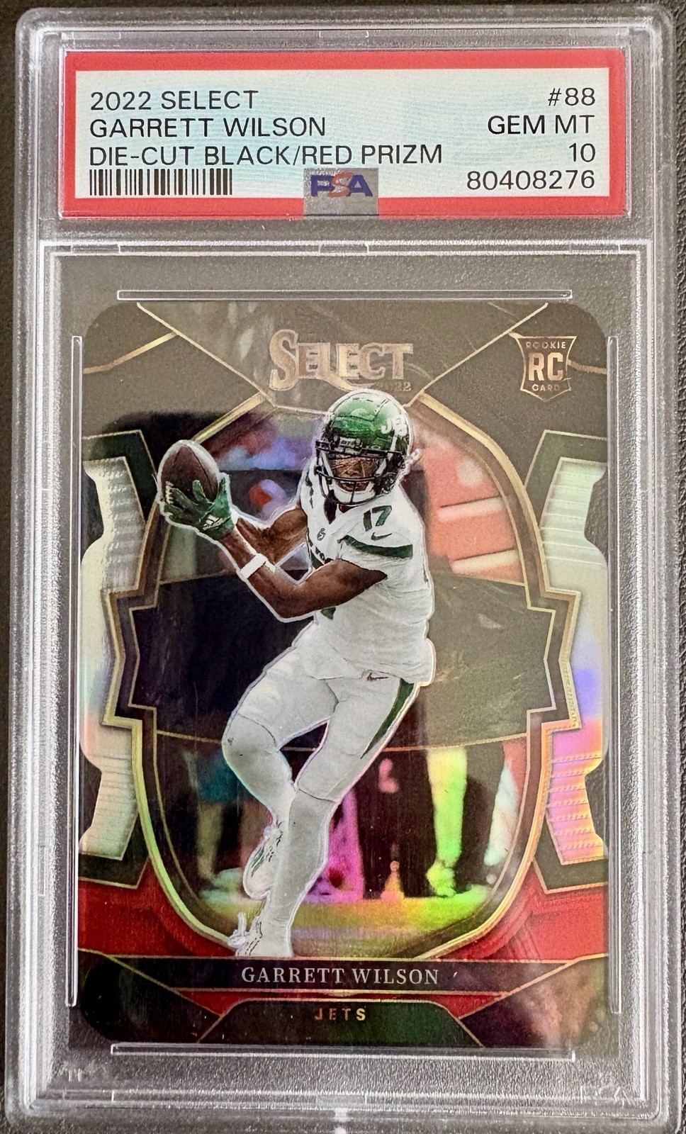 2022 Panini Select - Concourse Garrett Wilson #88 Black & Red Prizm Die-Cut (RC)