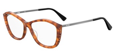 Moschino Brille Damen MOS573 C9B Havana Acetat Metall Brillenfassung 55-14 140