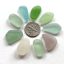 Surf Tumbled Sea Glass   Jewelry Quality   9 Medium Pieces Naturally Recycled