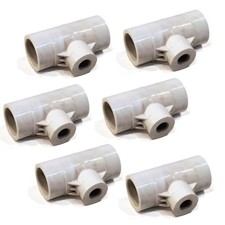  6-Pack PVC Tee Fitting 1/2" Reducing Threaded Poultry Water Drinker Cup Nipple