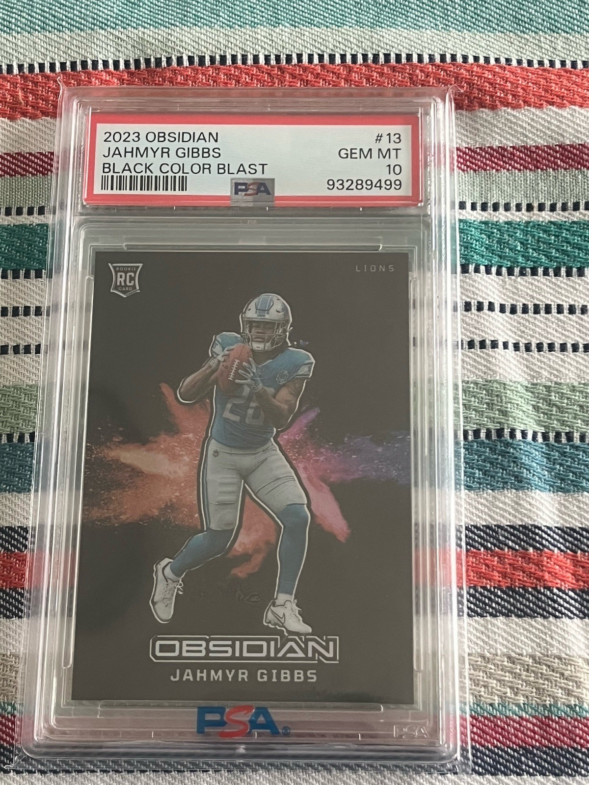 Jahmyr Gibbs 2023 Obsidian #13 Black Color Blast /(SSP) Price