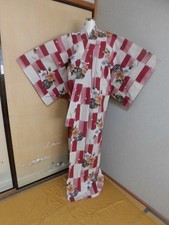 Modern Flower Yukata 162cm CottonUsed Good Condition