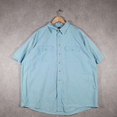 Vintage L.L.Bean Kurzarm Button Down Hemd Herren 2XL Blau