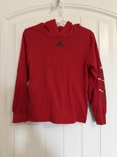 Adidas Boy Long Sleeve Hooded Shirt Size 4