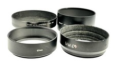 Unbranded 67mm Screw-In Metal Lens Hood Shades Lot of 4 Hoods