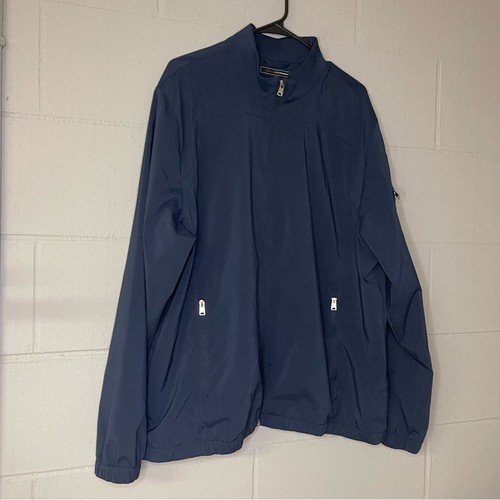 Greg Norman Men’s Full Zip Performance Bomber Jacket Coat in Navy Blue Size XL - Picture 3 of 8