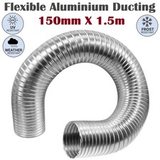 Aluminium Flexible Ducting Hose 150mm x 1.5m Round Ventilation Tube Flexi Duct